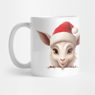 Christmas Peeking Baby Goat Mug